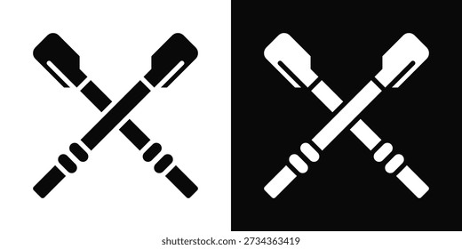 Oars Icon White And Black Background Style