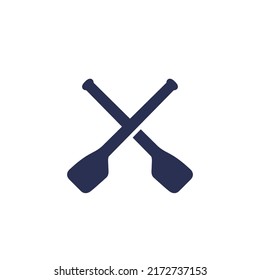 Oars or rowing icon on white