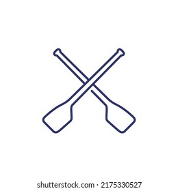 Oars, icono de línea giratoria en blanco