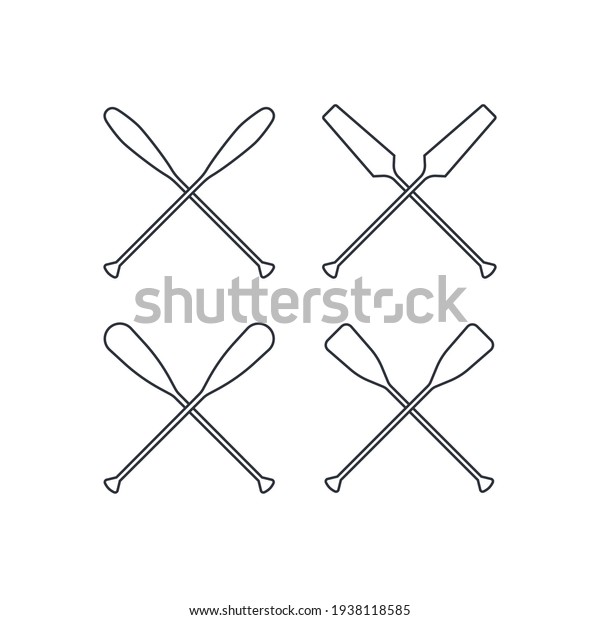 Oars Set Isolated On White Background Stock Vector (Royalty Free ...