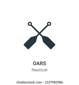 Oars vector icon on white background. Flat vector oars icon symbol sign from modern nautical collection for mobile concept and web apps design.