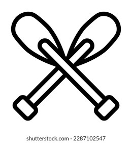Oars Vector Line Icon Design