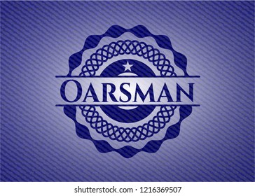 Oarsman badge with jean texture