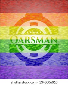 Oarsman lgbt colors emblem 