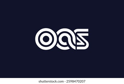 OAS Creative Unique Modern Letter Logo Design. Stylized logo featuring a unique letter design, presenting abstract minimalist aesthetics and modern appeal.