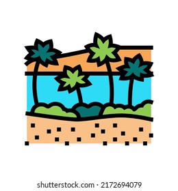 oasis in african desert color icon vector. oasis in african desert sign. isolated symbol illustration