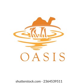 Oasis in hot weather bussiness symbol