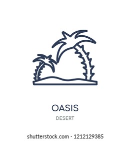 Oasis icon. Oasis linear symbol design from Desert collection. Simple outline element vector illustration on white background.