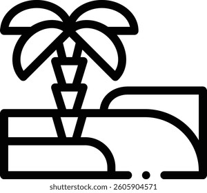 oasis icon. Thin Linear Style Design Isolated On White Background