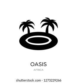 oasis icon vector on white background, oasis trendy filled icons from Africa collection, oasis simple element illustration