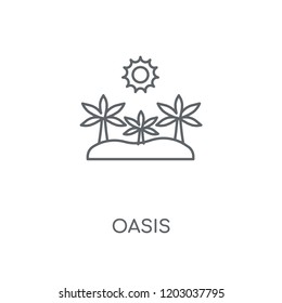 Oasis linear icon. Oasis concept stroke symbol design. Thin graphic elements vector illustration, outline pattern on a white background, eps 10.