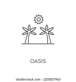 Oasis linear icon. Oasis concept stroke symbol design. Thin graphic elements vector illustration, outline pattern on a white background, eps 10.