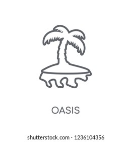 Oasis linear icon. Modern outline Oasis logo concept on white background from Desert collection. Suitable for use on web apps, mobile apps and print media.