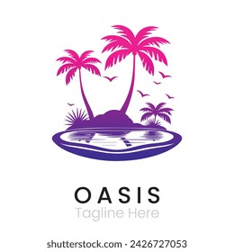 oasis logo design template vector