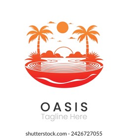 oasis logo design template vector