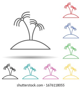 Oasis multi color set icon. Simple thin line, outline vector of landspace icons for ui and ux, website or mobile application