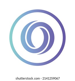 Icono de token de criptodivisa de Oasis Network. Símbolo ROSE. Icono de vector criptodivisa. Ilustración de vector plano - Vector
