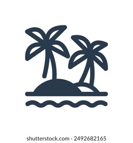 Oasis on Desert Vector Icon