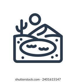 Oasis Retreat Vector Icon Illustration for Desert Respite