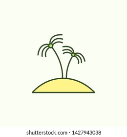 oasis with simple color element icon