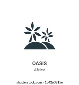 Oasis vector icon on white background. Flat vector oasis icon symbol sign from modern africa collection for mobile concept and web apps design.