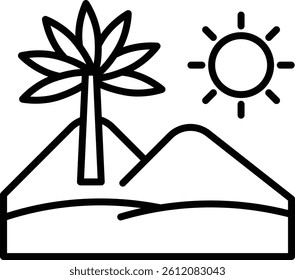 Oasis Vector Line Icon Design