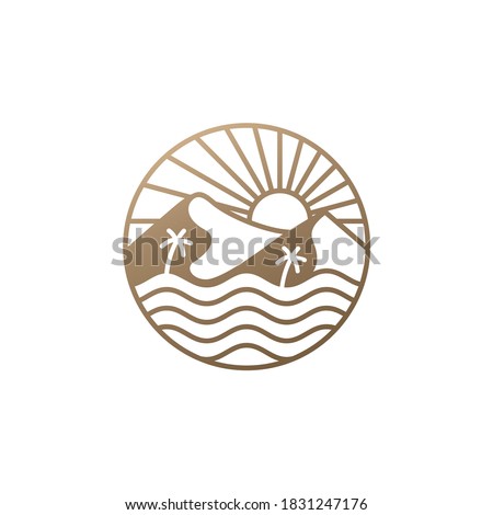 oasis vector silhouette outline concept