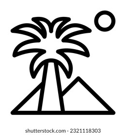 Icono De Línea Espesa De Vector Oasis Para Uso Personal Y Comercial.
