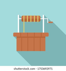 Oasis water well icon. Flat illustration of oasis water well vector icon for web design