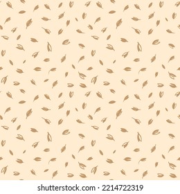 Oat branches seamless pattern - vector illustration. Healthy, organic daily nutrition . Cute doodle vector for print, card, poster, wrapping 
