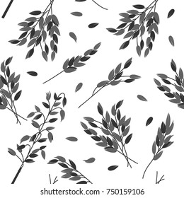 Oat branches set - vector illustration 