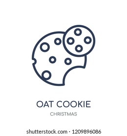 Oat Cookie icon. Oat Cookie linear symbol design from Christmas collection. Simple outline element vector illustration on white background.