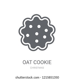 Oat Cookie icon. Trendy Oat Cookie logo concept on white background from Christmas collection. Suitable for use on web apps, mobile apps and print media.