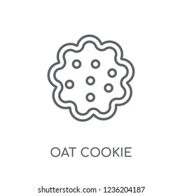 Oat Cookie linear icon. Modern outline Oat Cookie logo concept on white background from Christmas collection. Suitable for use on web apps, mobile apps and print media.