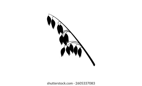 Oat ear, black isolated silhouette