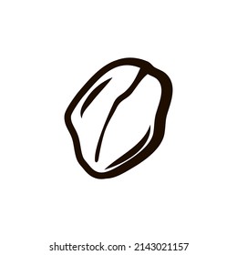 Oat flake icon on a white isolated background. Healthy product. For the preparation of oatmeal porridge. Vector outline 
