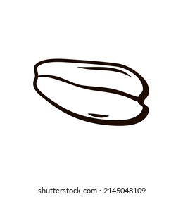 Oat flake icon on a white isolated background. For the preparation of oatmeal porridge. Healthy product. Vector outline 