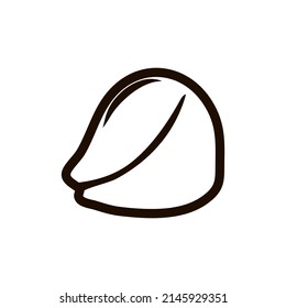 Oat flake icon on a white isolated background. Healthy product. Vector outline For the preparation of oatmeal porridge. 