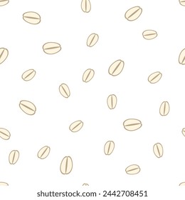 Oat flakes porridge doodle seamless pattern. Perfect print for paper, textile and fabric. Hand drawn vector llustration.



