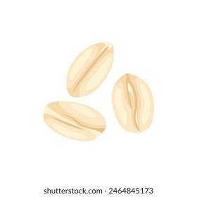 Oat flakes. Vector flat icon. Cartoon illustration of oatmeal. Healthy food.