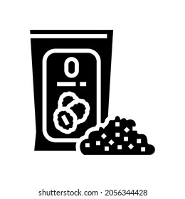 vector de icono de glifo de empaquetado de harina de avena. signo de empaquetado de harina de avena. símbolo de contorno aislado ilustración negra