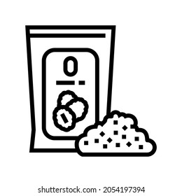 oat flour packaging line icon vector. oat flour packaging sign. isolated contour symbol black illustration