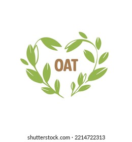 oat in heart shape, vector illustration