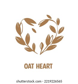 avena en forma de corazón, ilustración vectorial