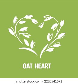 oat in heart shape, vector illustration