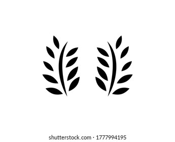 Oat Leaf Pair Icon - Natural Leaf Pair - Vector Template