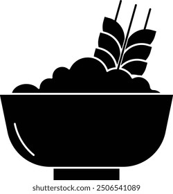 oat meal solid glyph vector illustration