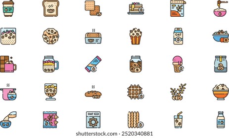 Oat meals icons High-Quality Vector Icons Collection with Editable Stroke. Ideal for Professional and Creative Projects.