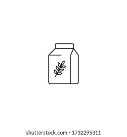 Oat Milk, Alternative Milk Simple Thin Line Icon Vector Illustration