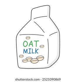 Ilustração isolada do vetor da caixa de leite de aveia